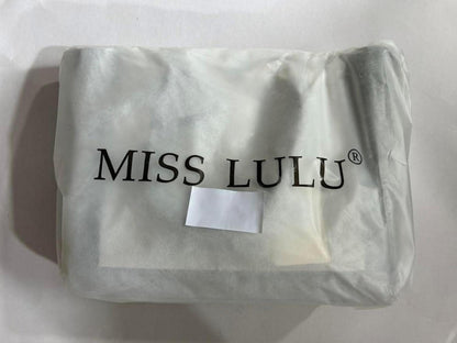 Miss Lulu Damen Handtasche Schwarz PU Leder Schultertasche V-Design