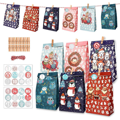 Adventskalender zum Befüllen 2024 groß Papiertüten selber