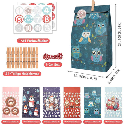 Adventskalender zum Befüllen 2024 groß Papiertüten selber