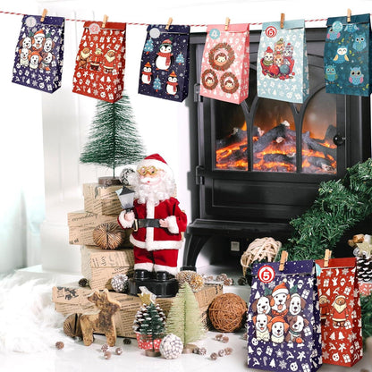 Adventskalender 2024 zum Befüllen, Geschenktüten Papiertüten Kinderbasteln