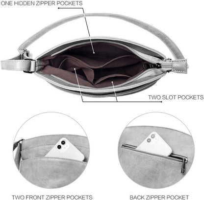 Umhängetasche Damen Crossbody Clutch Handytasche grau