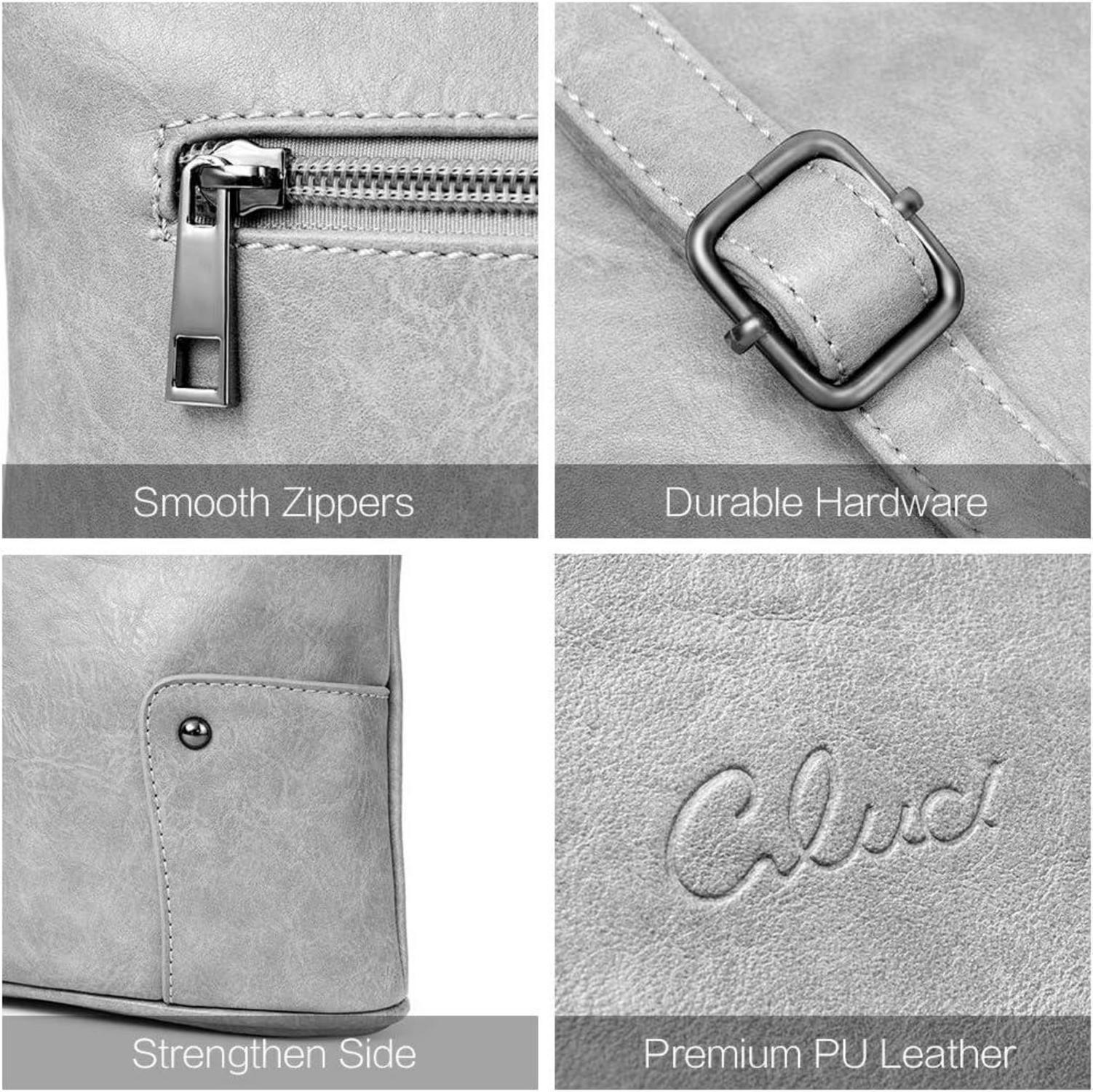 CLUCI Umhängetasche Damen Klein Crossbody Grau PU-Leder Stilvoll Elegant