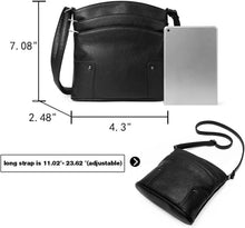 CLUCI Umhängetasche Damen Klein Crossbody Schwarz Leder