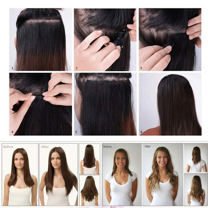 Gewellte Haarverlängerung Dunkelrot 60cm – Clip-in Haarteil