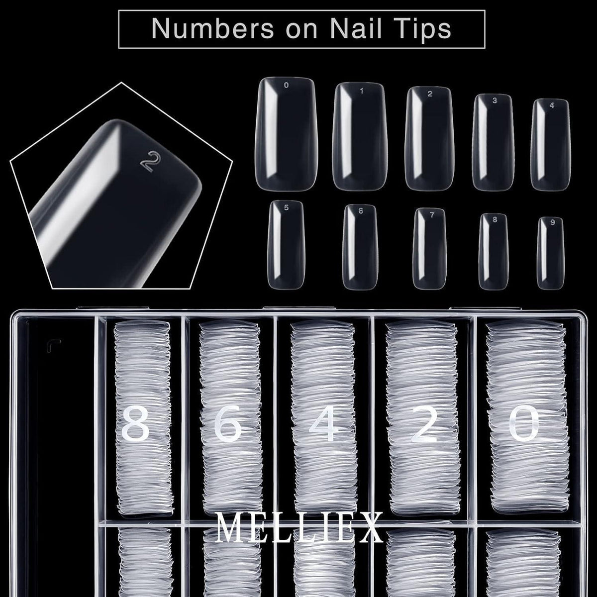 500 Acryl Nagelspitzen Transparent – Falsche Nägel für Maniküre
