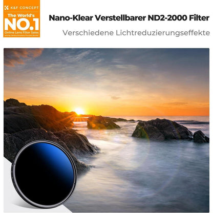 55mm Variabler ND Filter K-Serie Graufilter ND2-ND2000