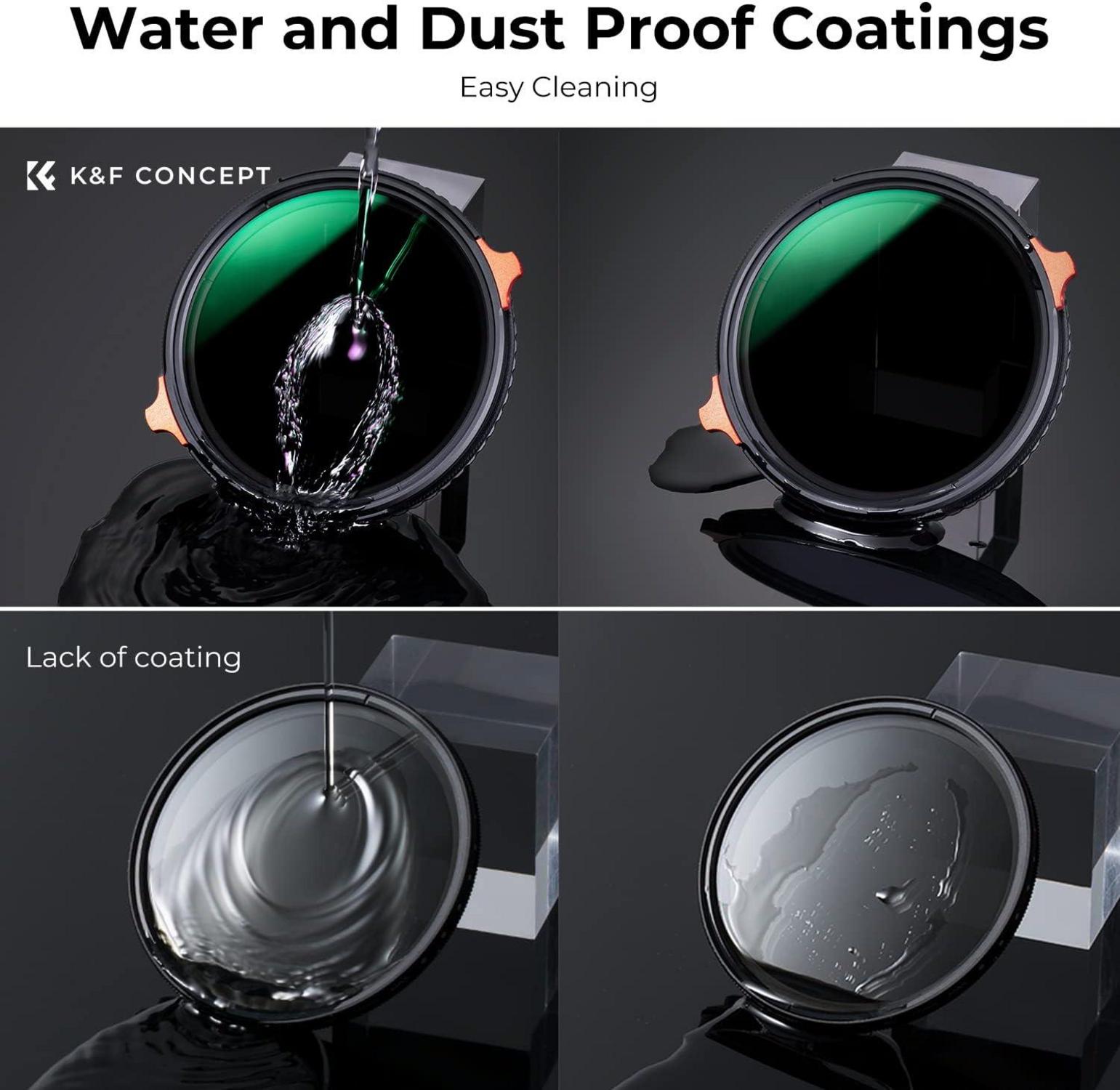 58mm ND CPL Polfilter Filter K&F Concept Nano-X Optik Glas Nano-Beschichtung