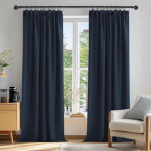 Blickdicht Verdunkelungsvorhang Dunkelblau 2er Set 229x229cm
