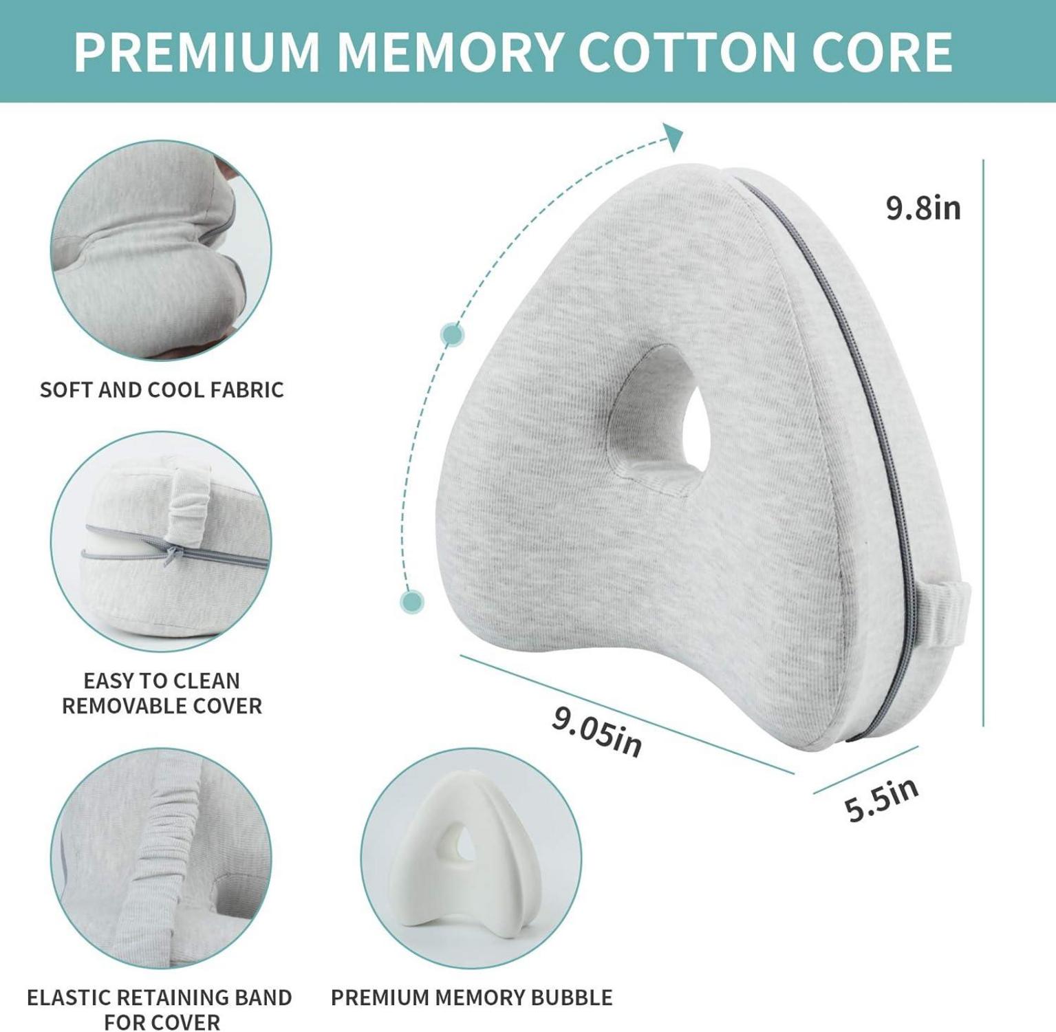 Ergonomisches Kniekissen für Seitenschläfer, Memory Foam, abnehmbarer Bezug