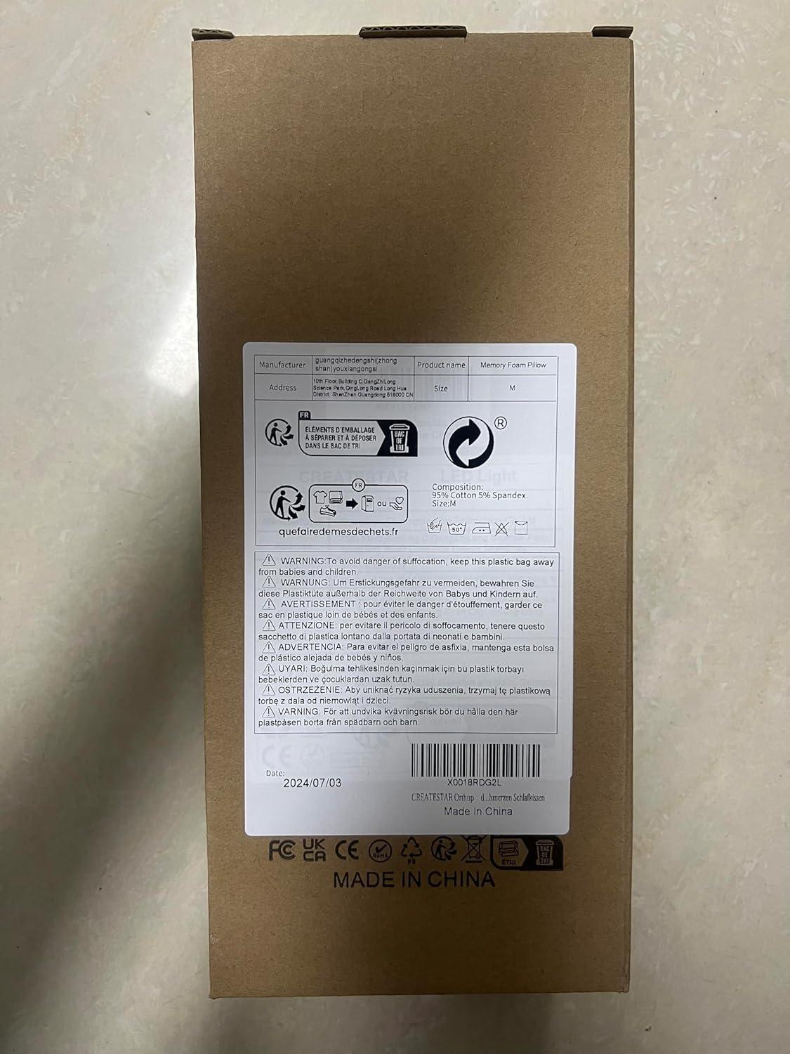 Ergonomisches Memory Foam Kniekissen für Seitenschläfer - Grau - Bezug abnehmbar & waschbar