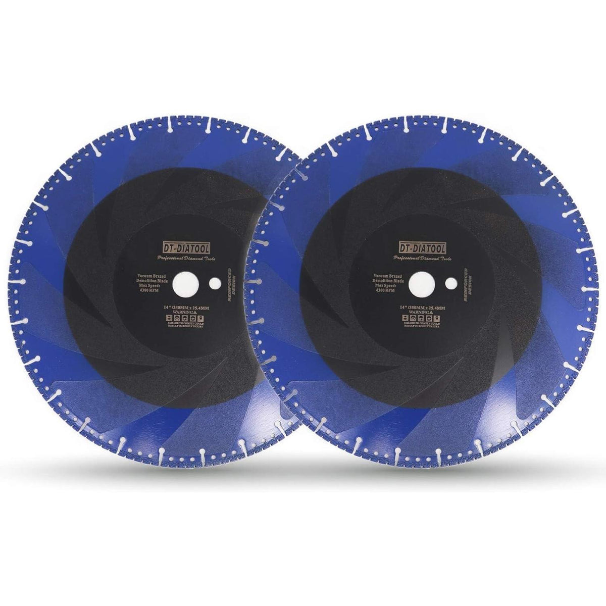 Diamant-Trennscheiben 2er-Set 350mm Allzweck für Stahlbeton & Metall