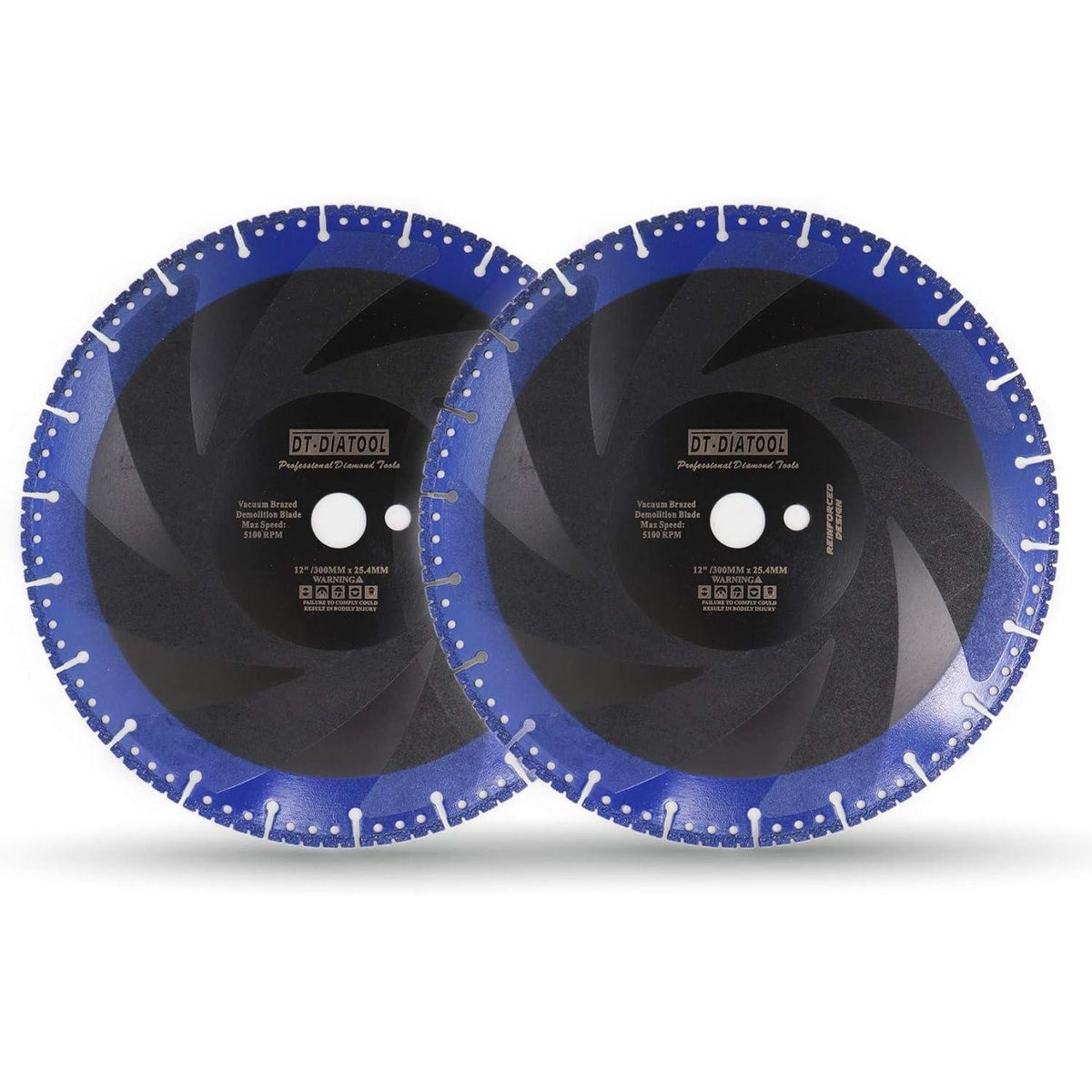 Diamant-Trennscheiben 300mm für Stahlbeton, Metall, PVC (2 Stück)