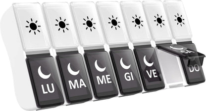 Tablettenbox 7 Tage 2 Fächer Schwarz Medikamentendosierer