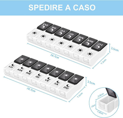 Wöchentliche Pillendose 7 Tage 2 Fächer Medikamentendosierer