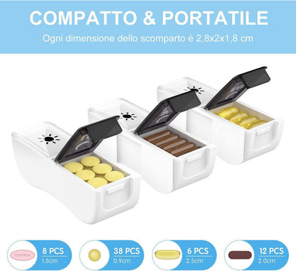 Tablettenbox 7 Tage 2 Fächer Schwarz Medikamentendosierer