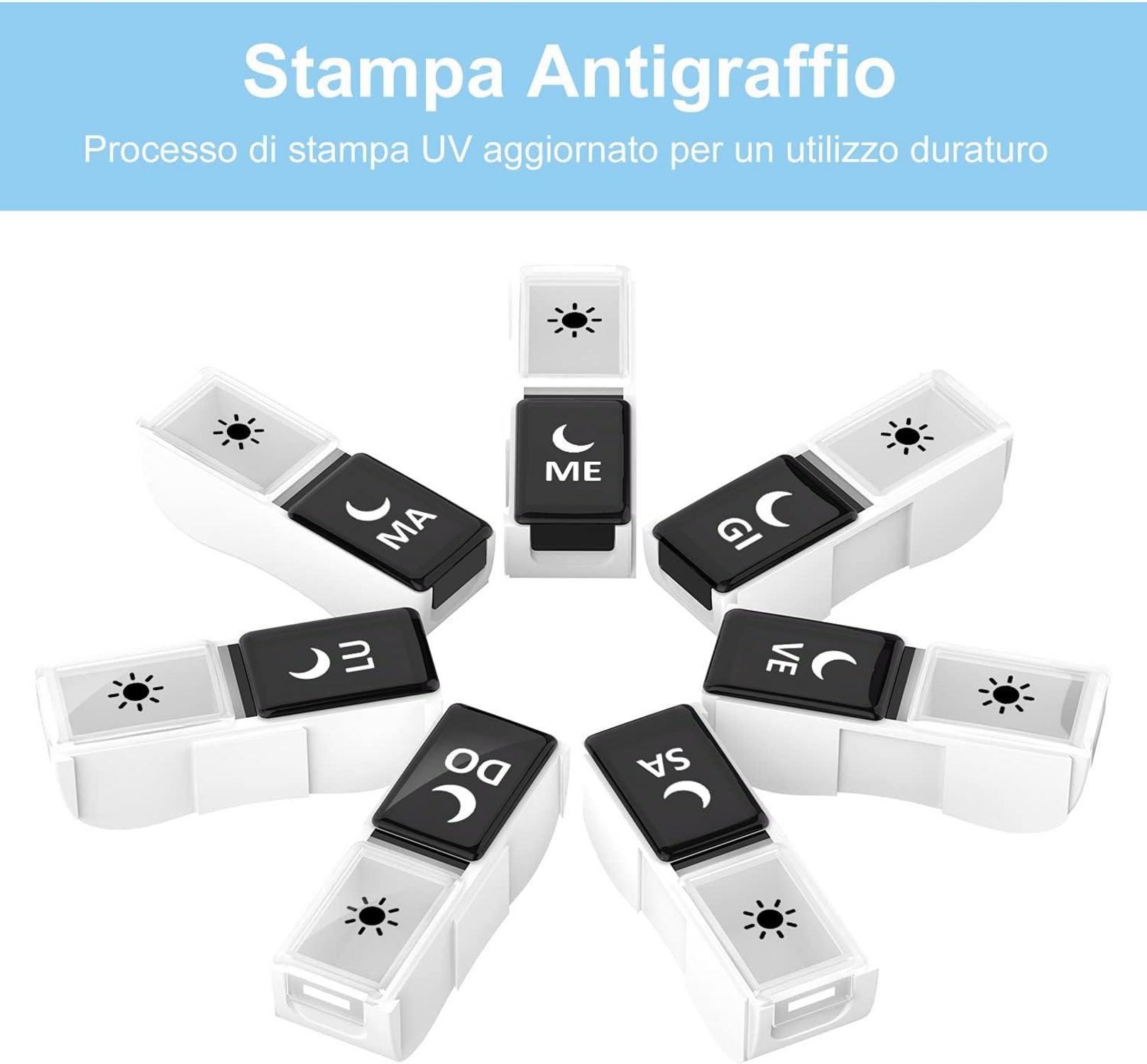 Tablettenbox 7 Tage 2 Fächer Schwarz - Medikamentendosierer