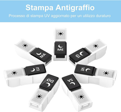 Tablettenbox 7 Tage 2 Fächer Schwarz - Medikamentendosierer