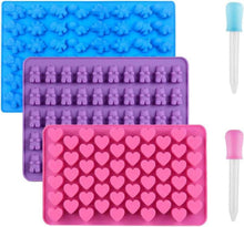Silikon-Schokoladenformen Set mit Gummibärchen, Herz, Dinosaurier