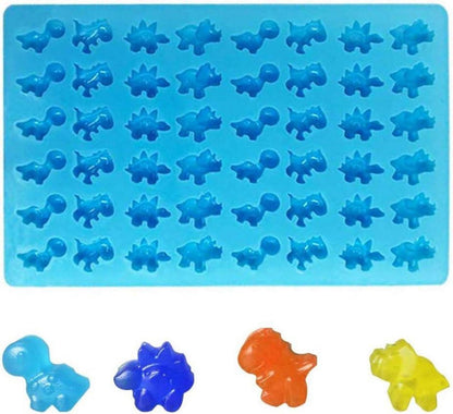 Silikon Schokoladenform Set mit Gummibärchen Herz Dinosaurier - 3 Stück