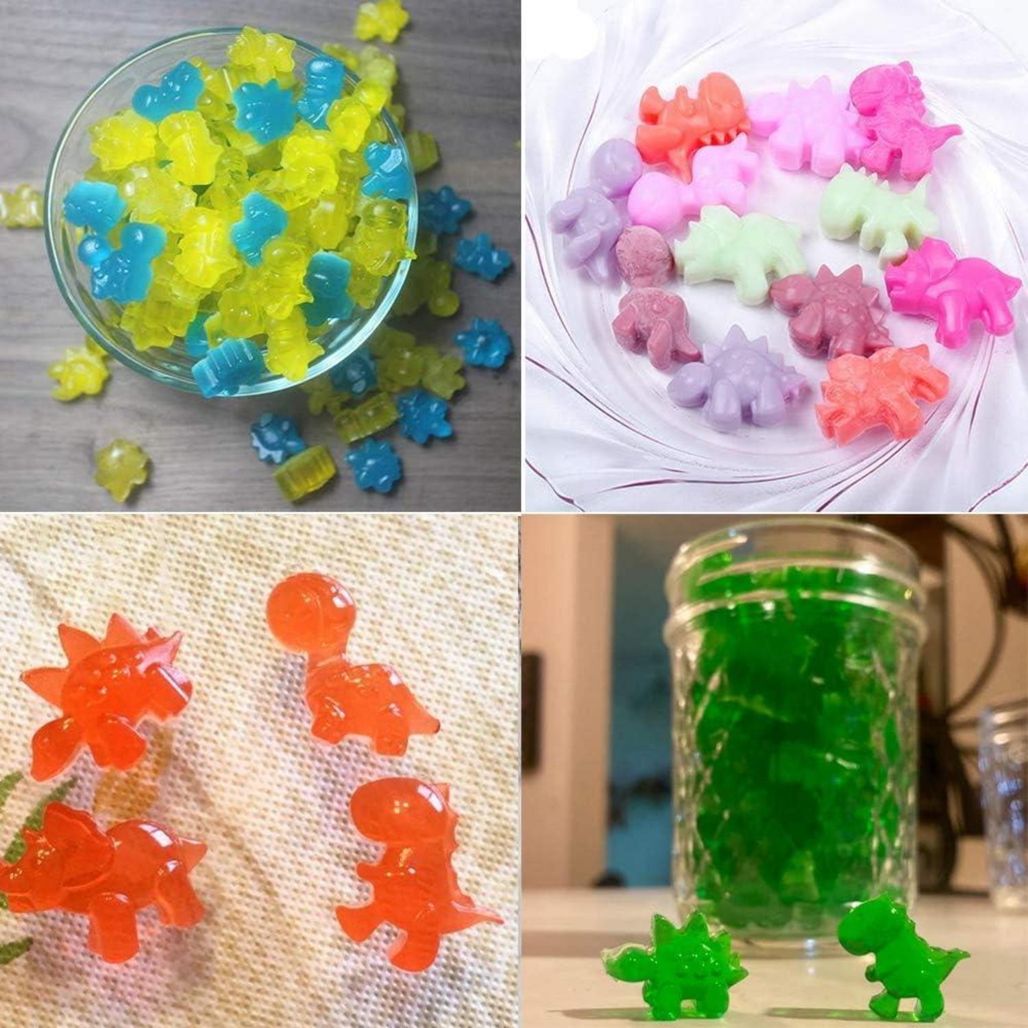 Silikon Schokoladenform Set mit Gummibärchen Herz Dinosaurier - 3 Stück