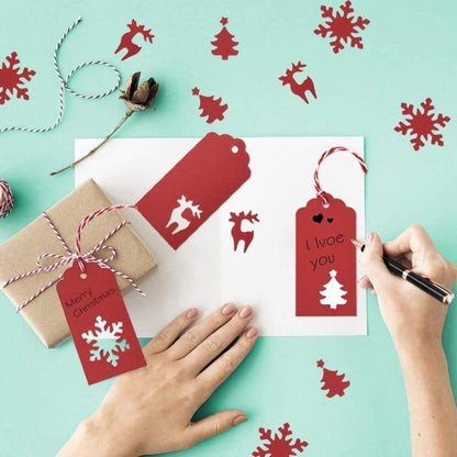150 Stück Weihnachten Geschenkanhänger Kraftpapieretiketten mit Schnur