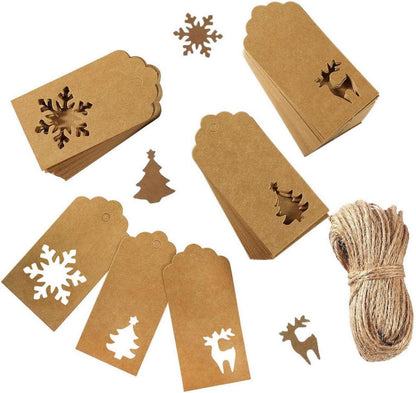 150 Weihnachten Etiketten Anhänger Kraftpapier Geschenkschilder