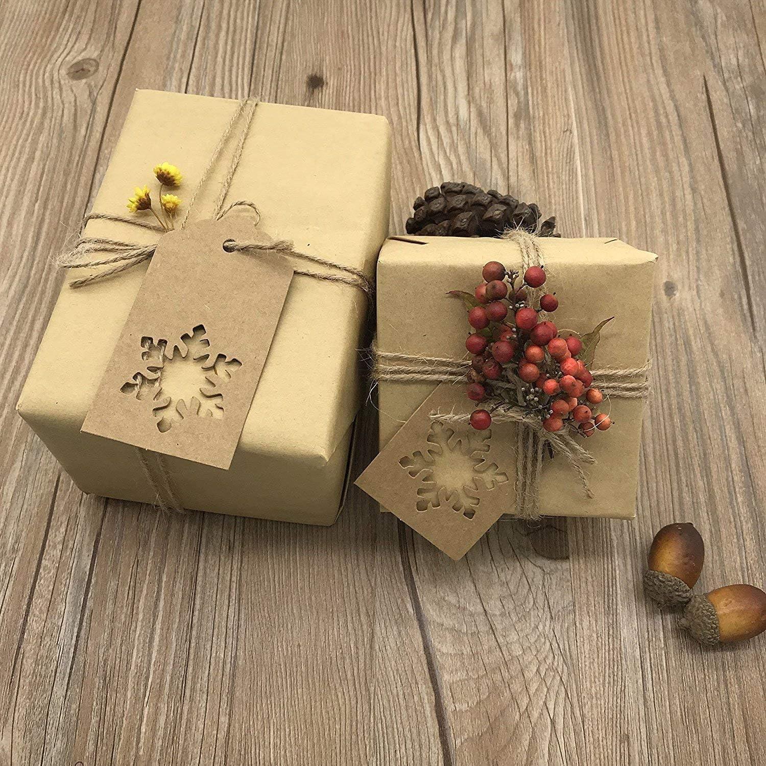 150 Weihnachten Etiketten Anhänger Kraftpapier Geschenkschilder