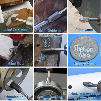 Hartmetall-Frässtifte Doppelschnitt 6mm Schaft für Metall, Holz, Stein