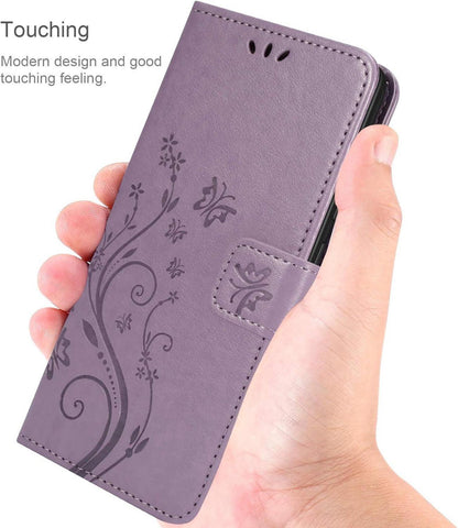 Xiaomi Redmi Note 9 Lederhülle + HD Schutzfolie Flip Wallet Tasche - Lila