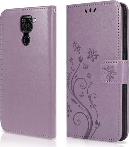 Xiaomi Redmi Note 9 Lederhülle Flip Case + HD Schutzfolie Standfunktion