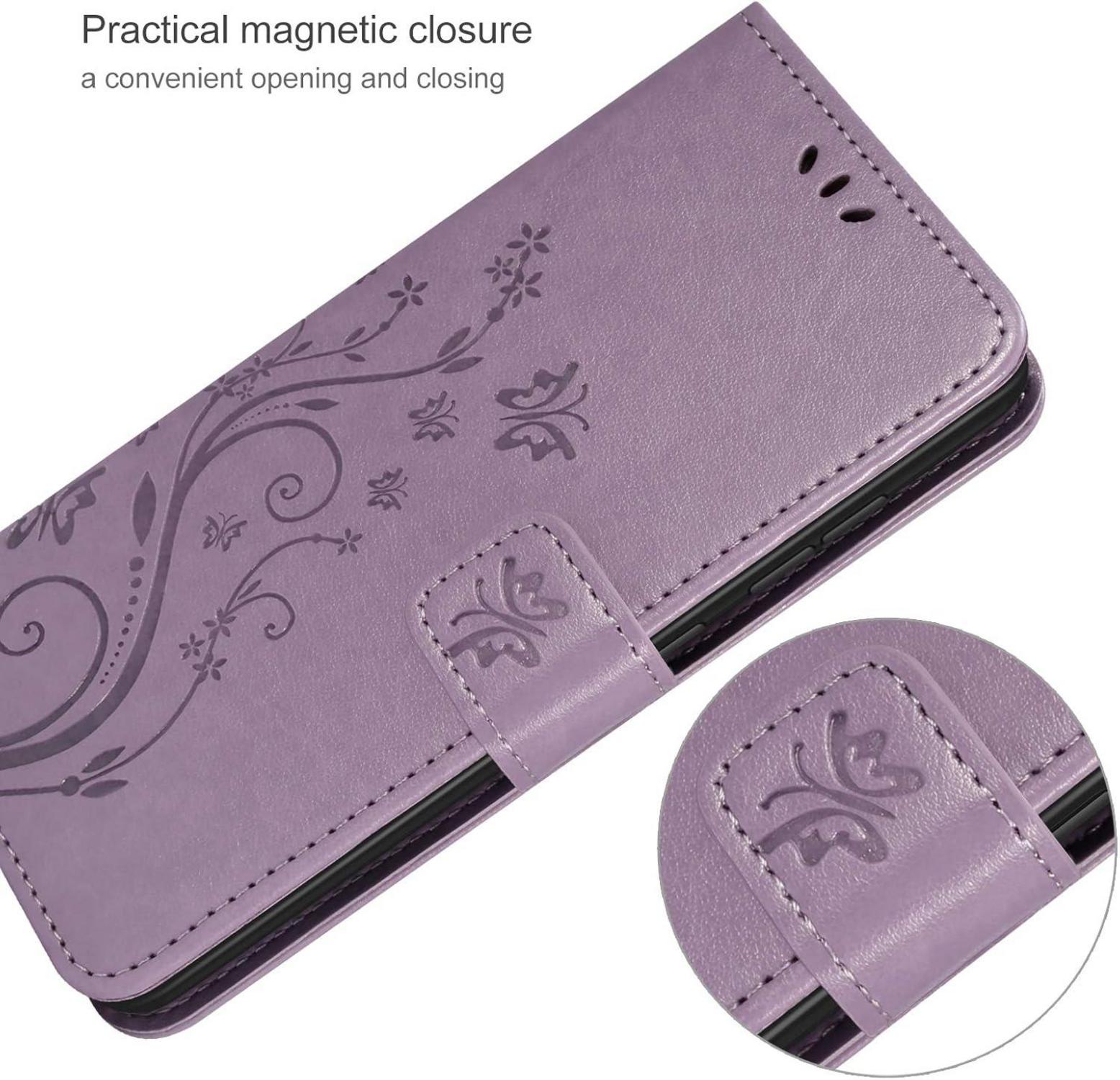 Xiaomi Redmi Note 9 Lederhülle + HD Schutzfolie Flip Wallet Tasche - Lila