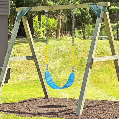Babyschaukel 2er Set Indoor Outdoor, Weicher Gummi Schaukelsitz, Verstellbare Metallkette, Blau