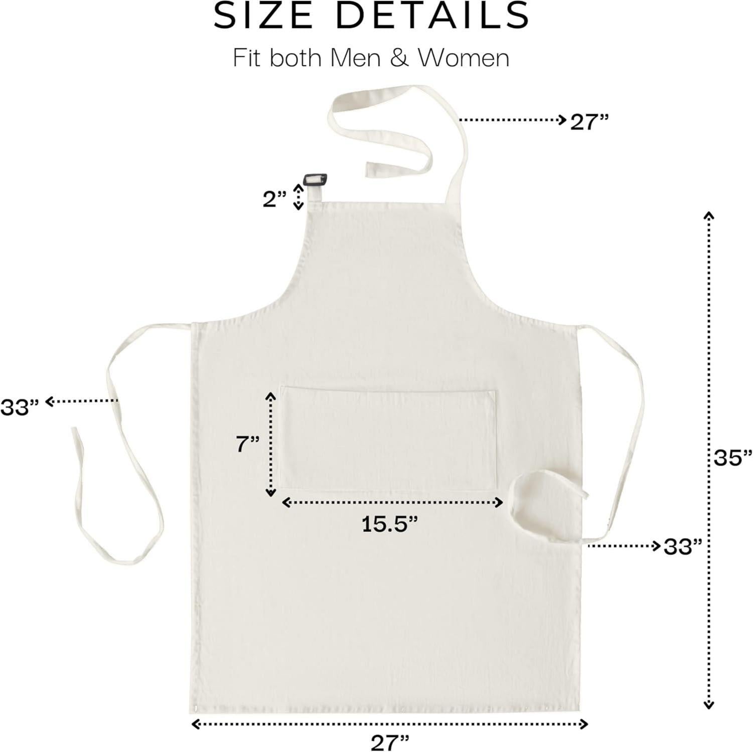Baumwollschürze 3 Taschen für Männer Frauen 69x89cm