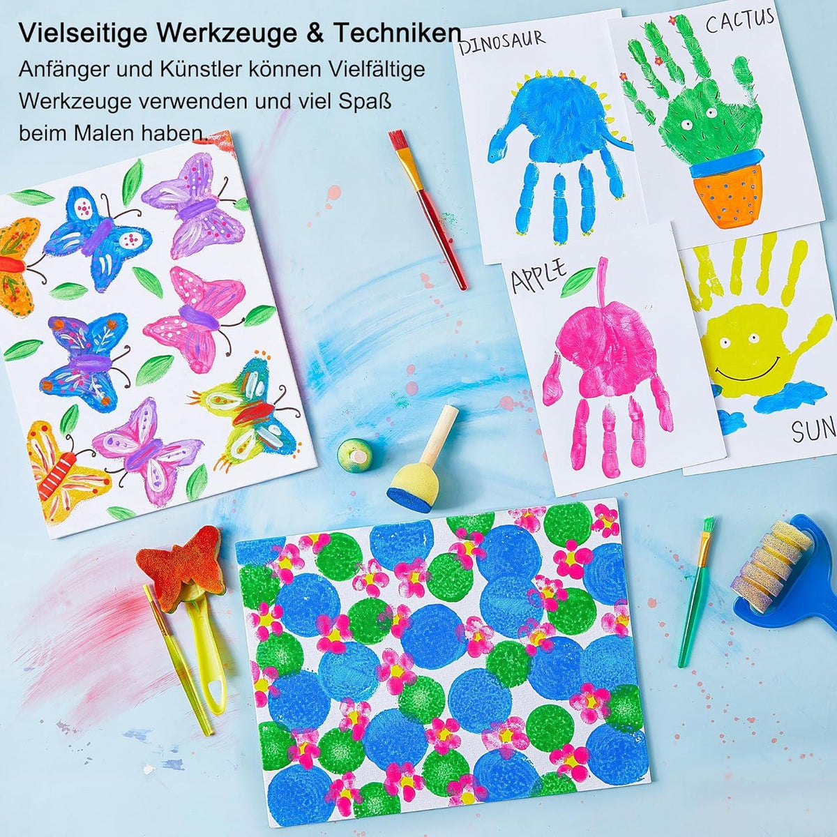Kinderfingerfarben Set 53tlg. mit abwaschbarer