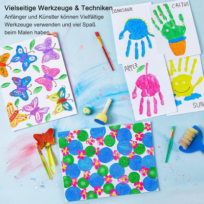 Kinderfingerfarben Set 53tlg. mit abwaschbarer