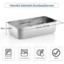 Homikit Edelstahl Brotbackform Königskuchenform 2er-Set