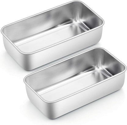 Edelstahl Kastenform 2er-Set Brotbackform Brot Kuchen Toast Brotform