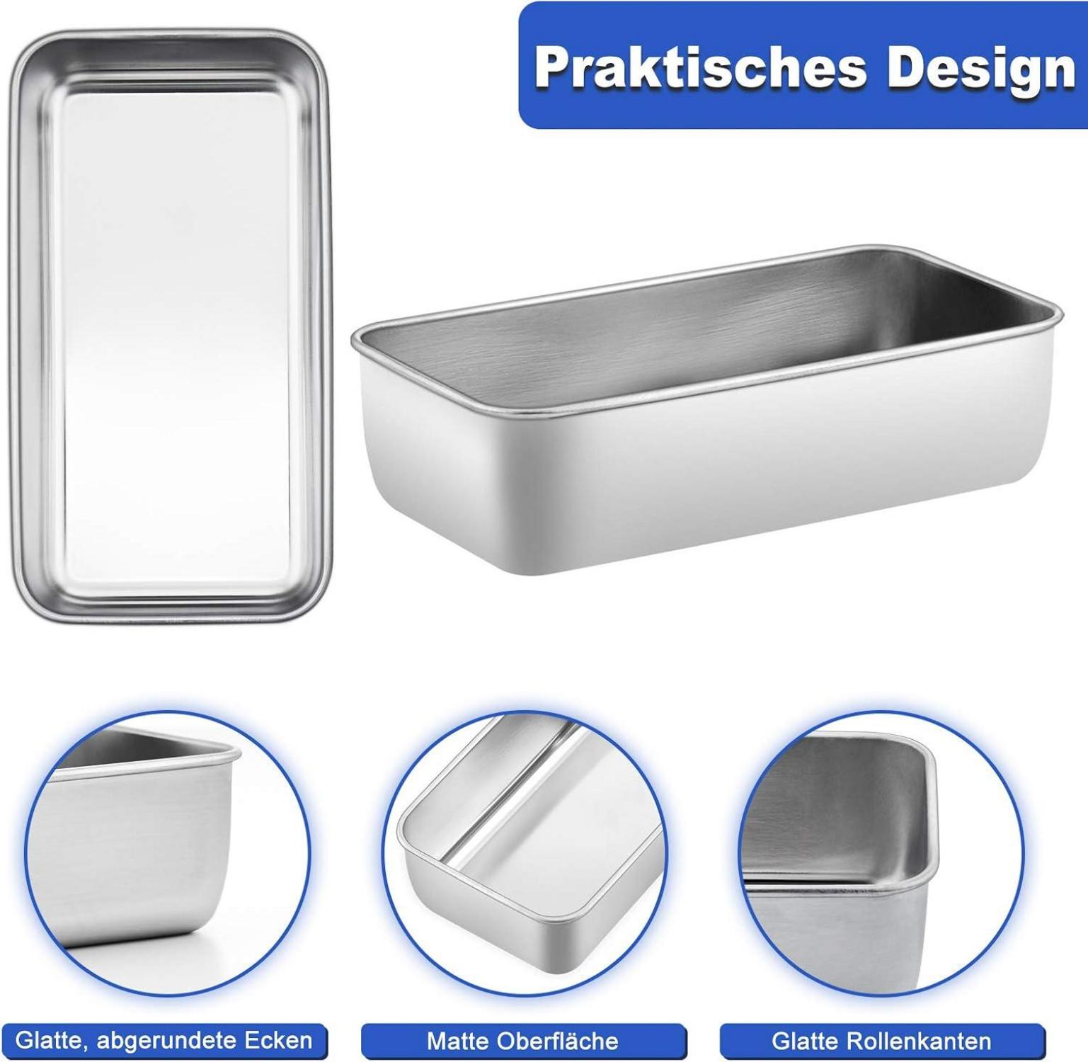 Edelstahl Kastenform 2er-Set Brotbackform Brot Kuchen Toast Brotform