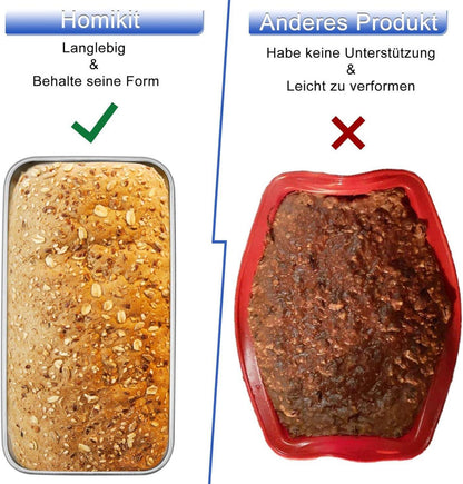 Edelstahl Kastenform 2er-Set Brotbackform 23,5cm x 12,6cm x 6cm