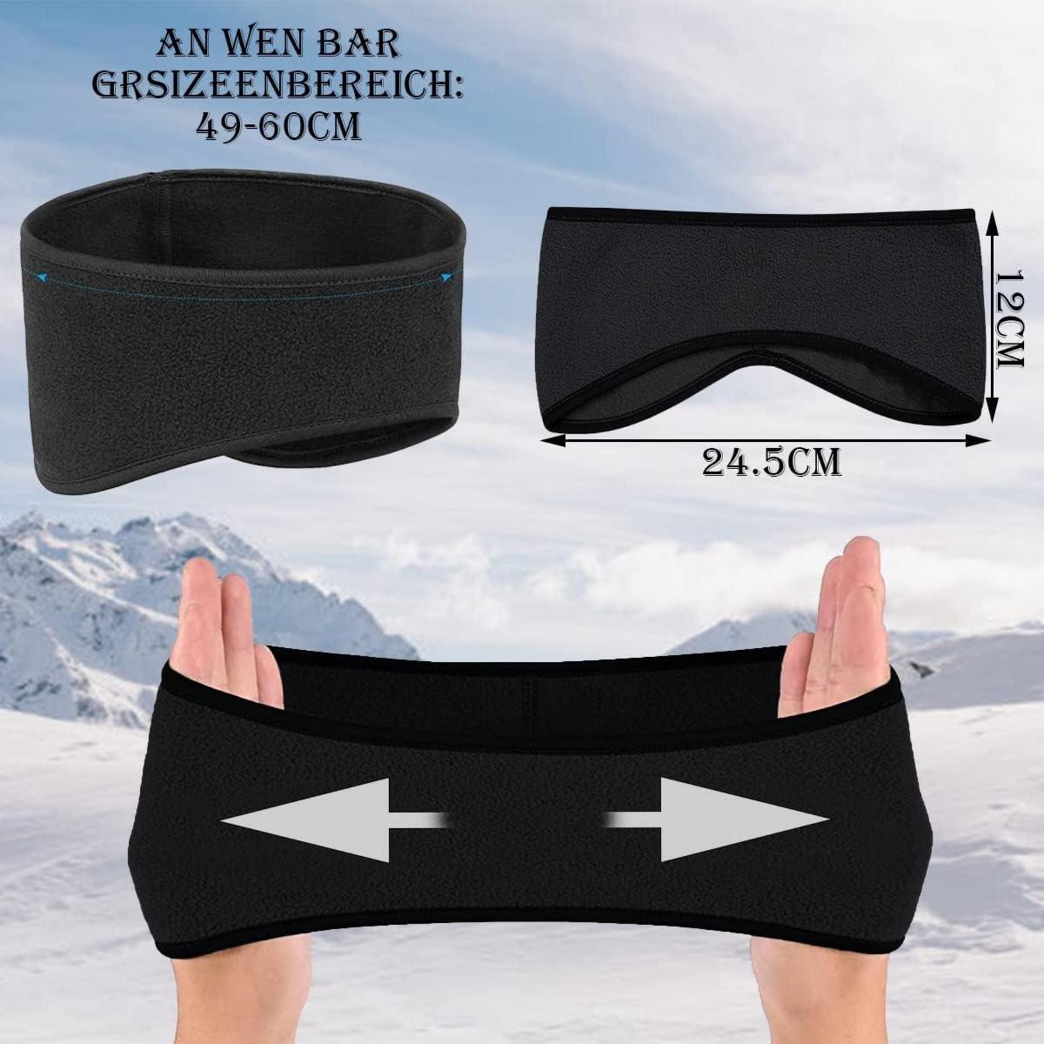 2er Set Stirnband Unisex Sport Winter Headband für Joggen