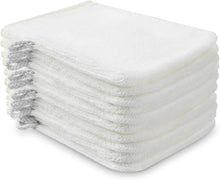 10er Pack Mikrofaser Waschhandschuhe Frottee Weiß 15x21cm