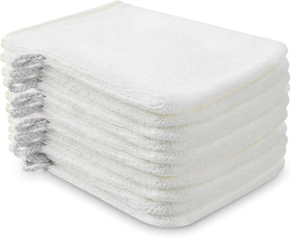 10er Pack Mikrofaser Waschhandschuhe Frottee Weiß 15x21cm