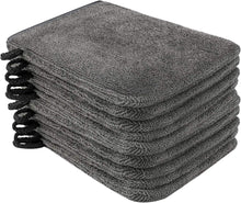 10er Pack Waschlappen Mikrofaser Frottee Saugfähig 15x21cm Dunkelgrau