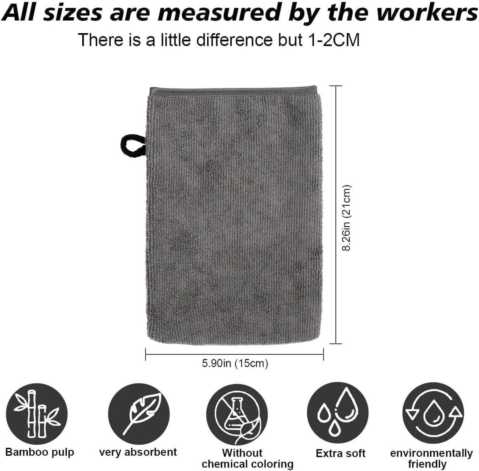 10er Pack Waschlappen Mikrofaser Frottee Saugfähig 15x21cm Dunkelgrau