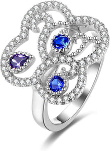 Eleganter Damenring 925 Sterling Silber Zirkonia Hochzeit Verlobung