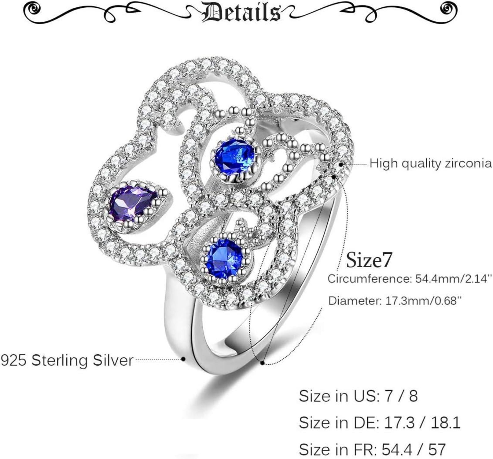 Eleganter Damenring 925 Sterling Silber Zirkonia Steinen