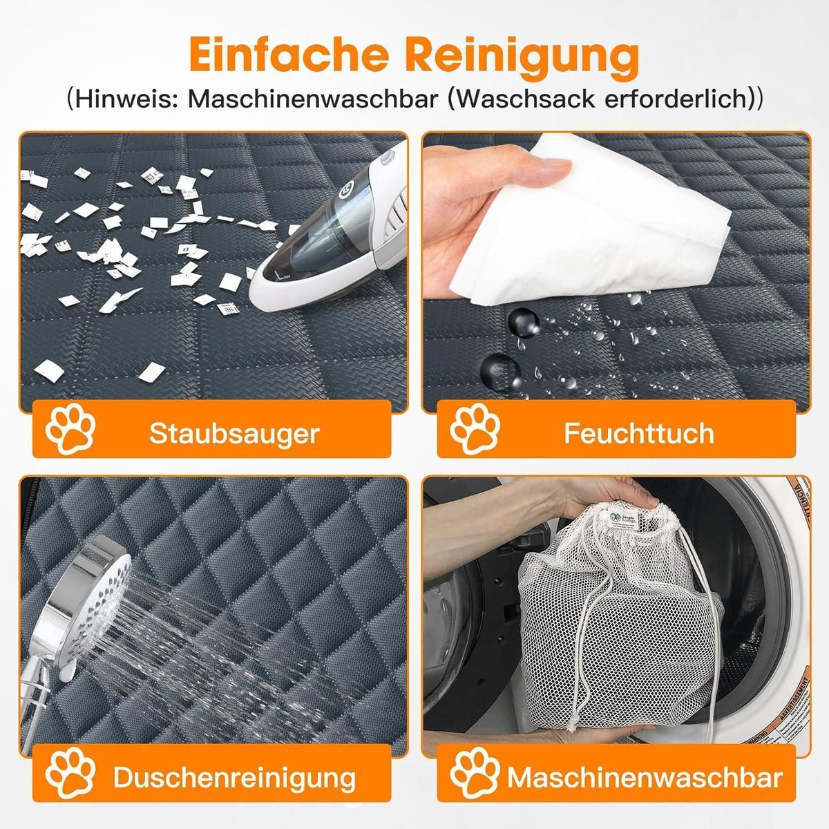 Hundedecke Auto Rückbank – Kratzfest & Wasserdicht, Grau 137x120cm