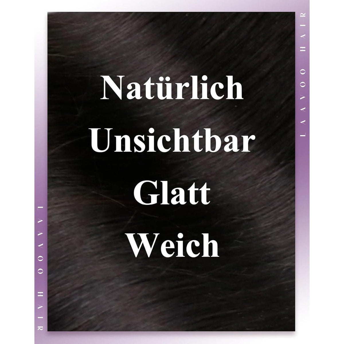 Echthaar Micro Weft Extensions Schwarz #1b 50cm