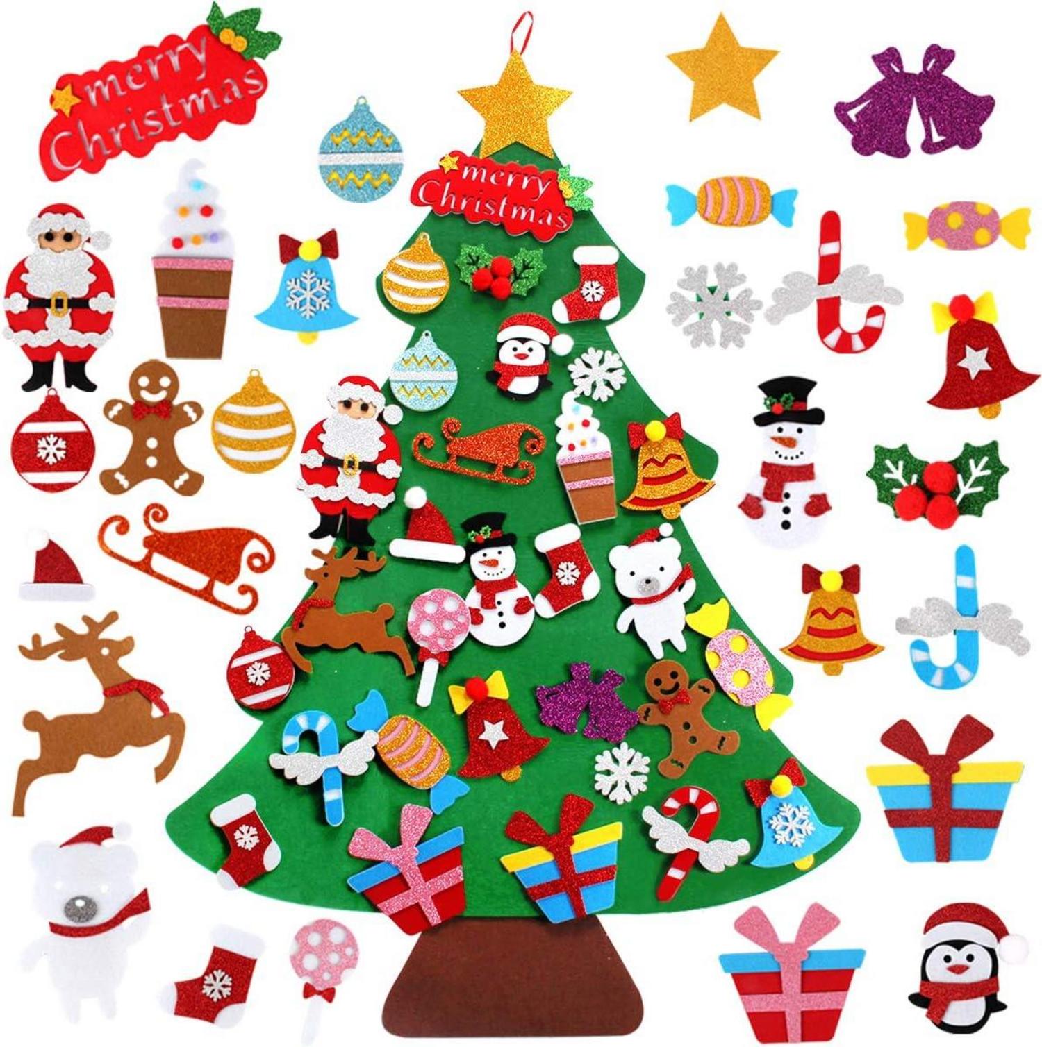 DIY Filz Weihnachtsbaum Kinder Goldpulver Design 39inch