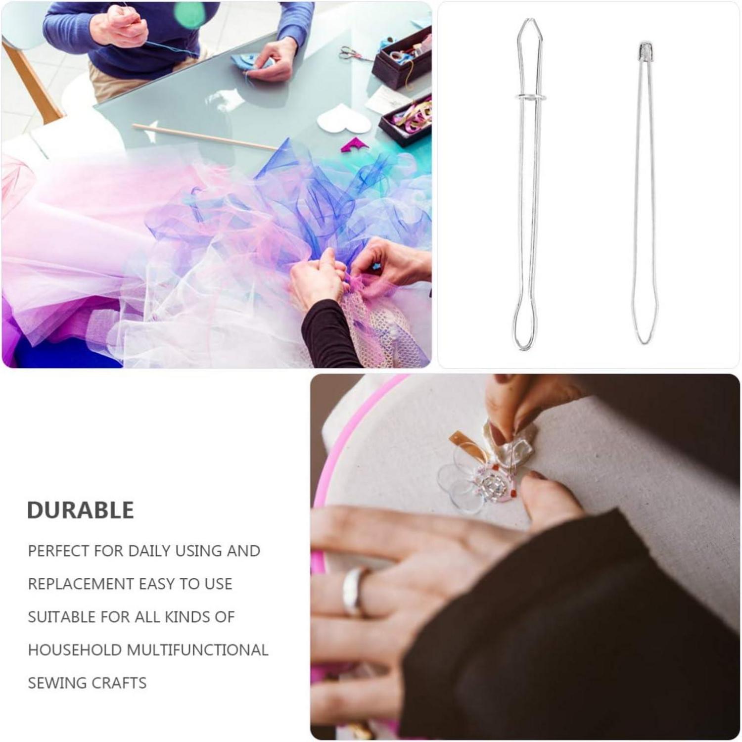 2pcs Einfädler Metall Pinzette Kordelzug Nähzubehör